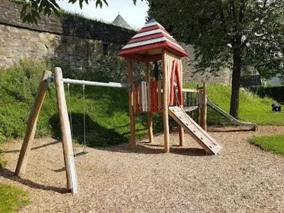 Ein Kinderspielbereich in der Unterkunft Ferienwohnung am Steinweg