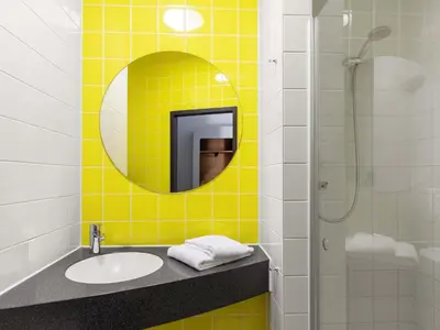 Ein Badezimmer in der Unterkunft B&B Hotel Mülheim an der Ruhr