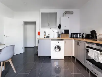 Küche/Küchenzeile in der Unterkunft Zentral 1 SZ Küche, Bad