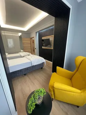 Ein Bett oder Betten in einem Zimmer der Unterkunft Modernes LuxusApartment in Essen