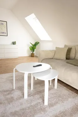 Ein Sitzbereich in der Unterkunft Helle und moderne Wohnung in Unna