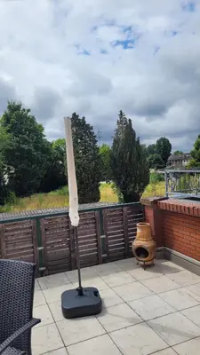 Ein Balkon oder eine Terrasse in der Unterkunft TinyWohnung im Pott