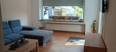 Ein Sitzbereich in der Unterkunft grünes Glück