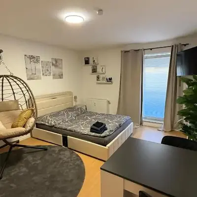Modern city apartment with parking