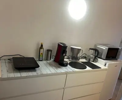 Küche/Küchenzeile in der Unterkunft Apartment Doppelzimmer,City, Messe & Natur, gut VRR im Düssedlorf