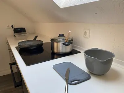 Küche/Küchenzeile in der Unterkunft Modernes Apartment - Top-Lage