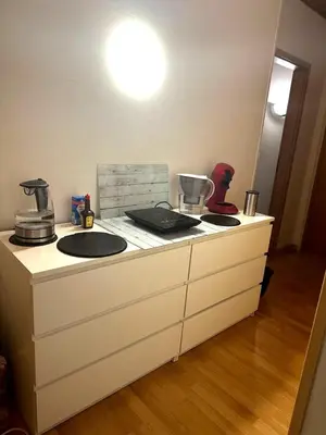 Küche/Küchenzeile in der Unterkunft Ferienwohnung , ruhig gute Messe Anbindung,Parkplätze & Top- öffentliche Verkehrsmittel zur City und Messe