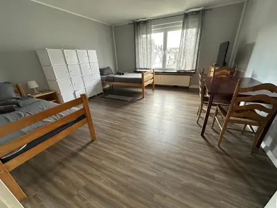 Ein Sitzbereich in der Unterkunft Monteurswohnung am Schloß 3