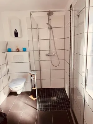 Ein Badezimmer in der Unterkunft Ferienwohnung im Grünen