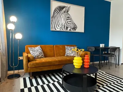 Ein Sitzbereich in der Unterkunft Kleines Zebra