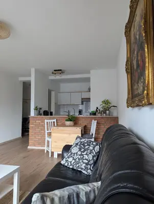 Ein Sitzbereich in der Unterkunft Helle Wohnung in Erkrath