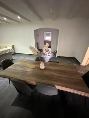 Ein Sitzbereich in der Unterkunft Smile Apartment Duisburg