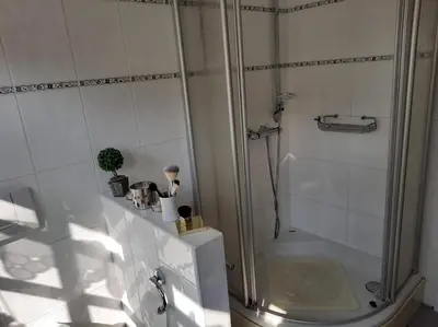 Ein Badezimmer in der Unterkunft Ferienwohnung mit Ruhrtalblick