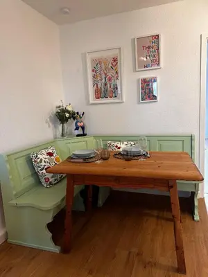 Ein Sitzbereich in der Unterkunft Glück Auf Appartement 35