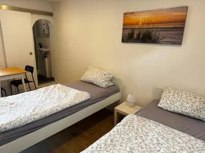 Ein Bett oder Betten in einem Zimmer der Unterkunft Wohnen auf Zeit in Hückeswagen -Neu-