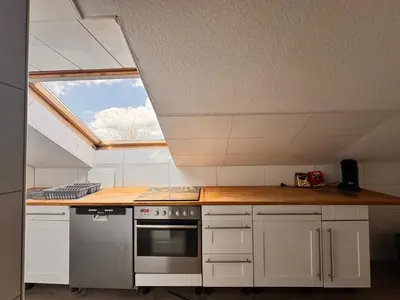 Küche/Küchenzeile in der Unterkunft A&V Apartments Iserlohn Kiki Karl-Arnold