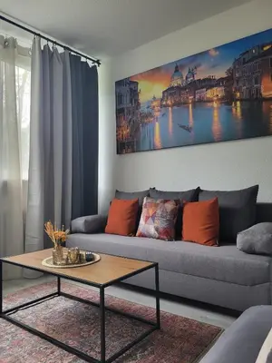 Ein Sitzbereich in der Unterkunft Charmante & Gemütliche Wohnung inkl Kaffee und Tee