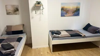 Ein Bett oder Betten in einem Zimmer der Unterkunft Zeitwohnen in Hückeswagen -Neu-