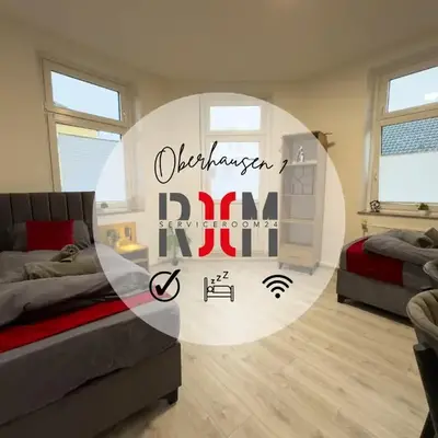 Serviceroom24 - Apartment 1 in Oberhausen WLAN - Smart-TV - 24-7 Check-in und Küche