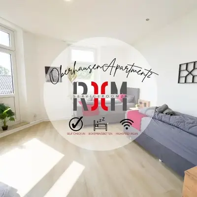 Serviceroom24 - Apartment 2 in Oberhausen WLAN - Smart-TV - 24-7 Check-in und Küche