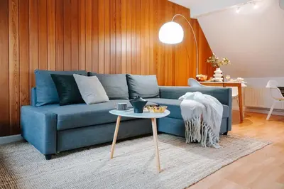 Ein Sitzbereich in der Unterkunft Rooftop-Apartment zentral gelegen in Düsseldorf