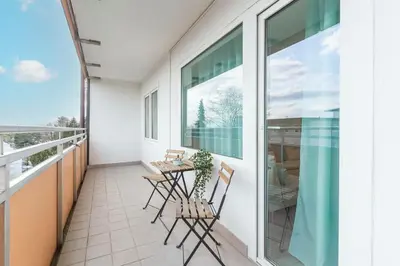 Ein Balkon oder eine Terrasse in der Unterkunft Apartment Mettmann