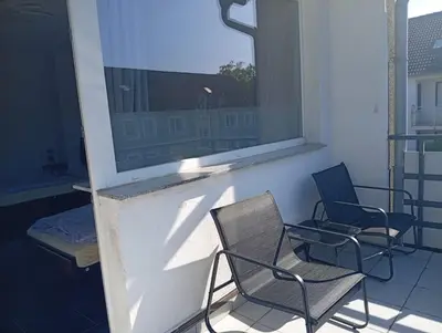Ein Balkon oder eine Terrasse in der Unterkunft Ferienwohnung