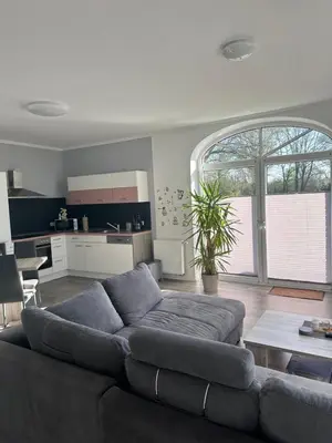 Ein Sitzbereich in der Unterkunft Ferienwohnung Sühling
