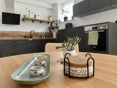 Küche/Küchenzeile in der Unterkunft Appartement nähe Gruga-Messe und Klinik!