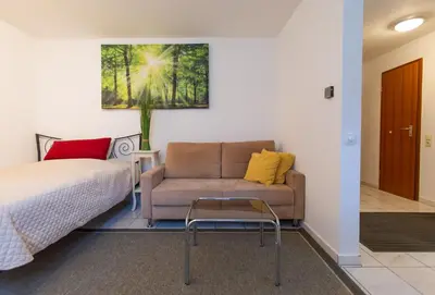Ein Sitzbereich in der Unterkunft Kompakt und Gemütlich 1-Zimmer-Apartment