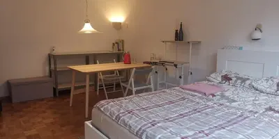 Ein Bett oder Betten in einem Zimmer der Unterkunft Single Apartment in schöner Lage Gerresheim