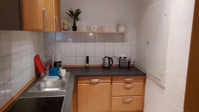 Küche/Küchenzeile in der Unterkunft Ferienwohnung Monteurwohnung