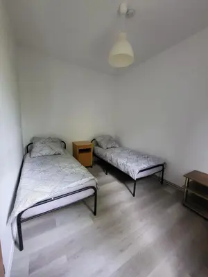 Ein Bett oder Betten in einem Zimmer der Unterkunft Kleine Wohnung Nähe Reihn