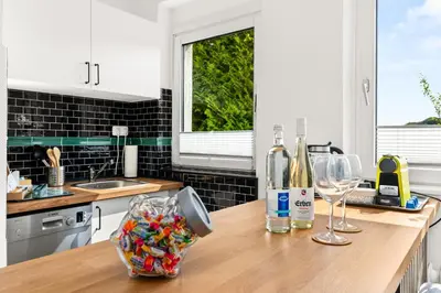 Küche/Küchenzeile in der Unterkunft MOLA Apartments-Stylisches Apartment in Wetter-im Ruhrgebiet-für 3 Gäste-WLAN