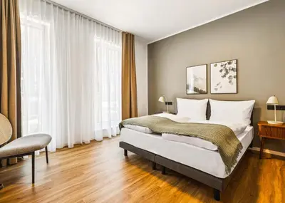 Ein Bett oder Betten in einem Zimmer der Unterkunft Limehome Bochum Kortumstr