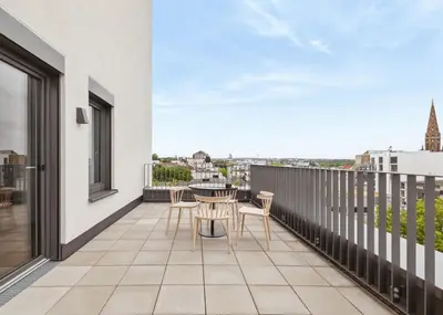 Ein Balkon oder eine Terrasse in der Unterkunft Limehome Bochum Kortumstr
