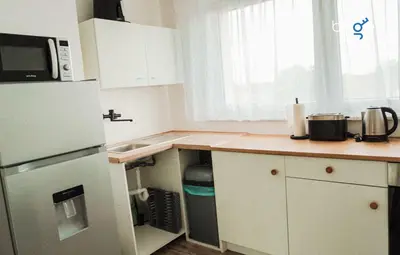 Küche/Küchenzeile in der Unterkunft BEGE APARTMENTS Remote Base