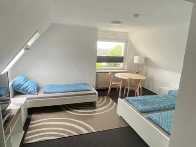 Ein Bett oder Betten in einem Zimmer der Unterkunft Work and Sleep Dortmund 3 Pers Gemütlich und zentral D3