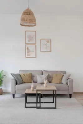 Ein Sitzbereich in der Unterkunft SpaceStays Apartment For 6