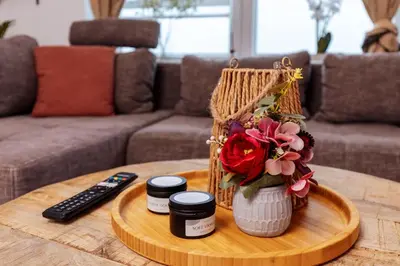 Ein Sitzbereich in der Unterkunft classic & cream - Netflix - WIFI - City - 4 Person