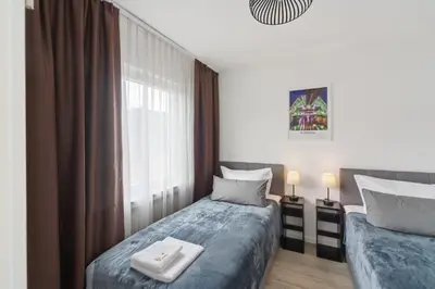 Ein Bett oder Betten in einem Zimmer der Unterkunft Schönes City Apartment Wuppertal