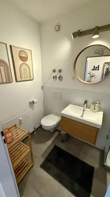 Ein Badezimmer in der Unterkunft Bostel 96 - Apartment, Altstadt, Aufzug