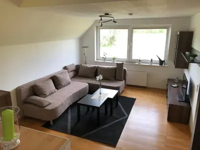 Ein Sitzbereich in der Unterkunft Monteur- und Ferienwohnung BeKi
