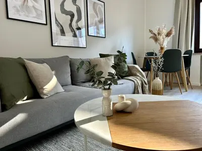 Ein Sitzbereich in der Unterkunft Apartment Alfred