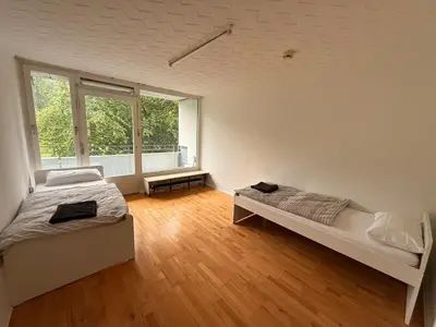 Ein Bett oder Betten in einem Zimmer der Unterkunft Monteurwohnung 6P 2 bathrooms kitchen