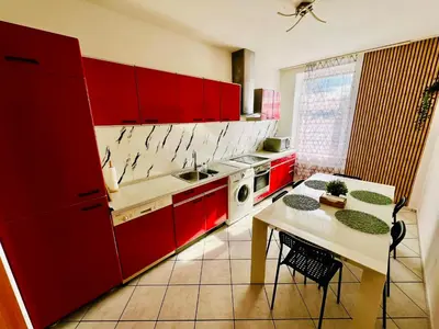 Ein Sitzbereich in der Unterkunft Evelins Haus Monteur und Familienwohnung