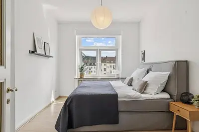 Ein Bett oder Betten in einem Zimmer der Unterkunft Altbaujuwel in Schwelm, nahe Köln,DO,Df 4 Pers