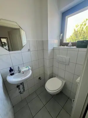 Ein Badezimmer in der Unterkunft Wohnung nahe dem Neandertal