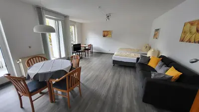 Ein Sitzbereich in der Unterkunft Appartementhaus Sudberg