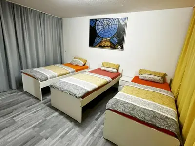 Ein Bett oder Betten in einem Zimmer der Unterkunft City View Apartment in Duisburg
